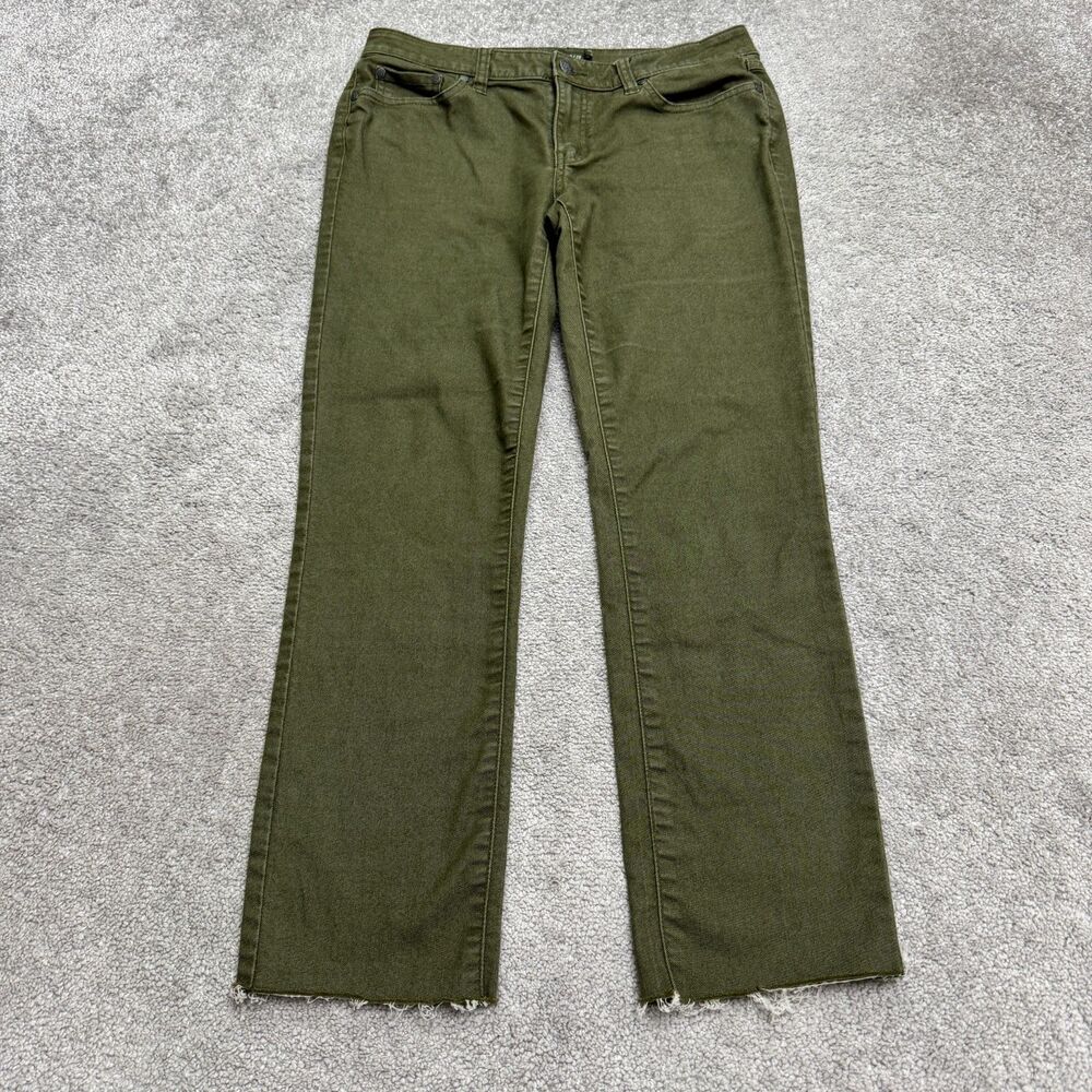 PrAna Kayla Skinny Denim Jeans Womens 8/29 Olive Green Organic Cotton Stretch